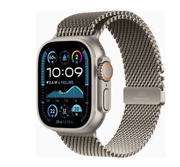 Apple Watch Ultra 2 GPS + Cellular 49mm Natural Titanium Case w. N. Titanium Milanese Loop - L (MX5T3) MX5T3 фото