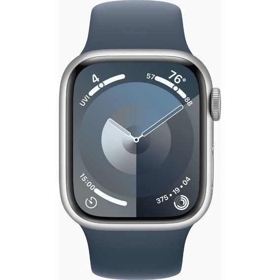 Watch Series 9 GPS 41mm Silver Aluminum Case w. Storm Blue S. Band - S/M (MR903) MR903 фото