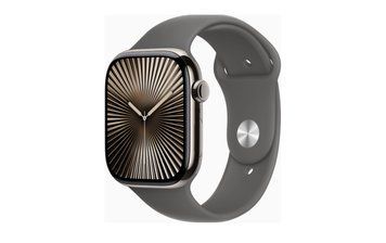 Watch Series 10 GPS + Cellular 46mm Natural Titanium Case w. Stone Grey Sport Band - S/M (MWY93) MWY93 фото
