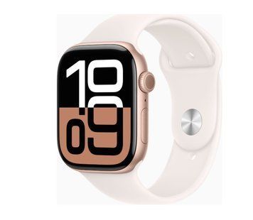 Watch Series 10 GPS 46mm Rose Gold Alu. Case w. Light Blush Sport Band - M/L (MWWU3) MWWU3 фото
